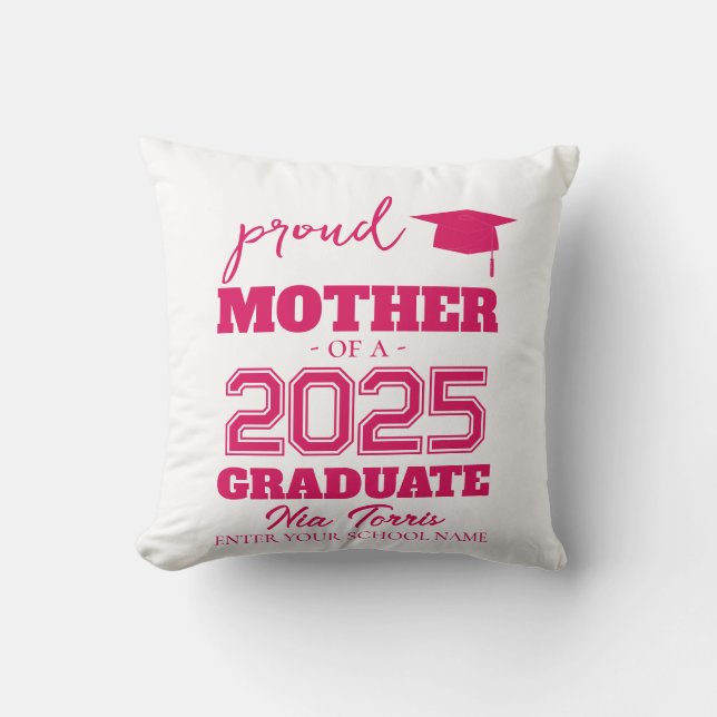 Anpassad stolt mamma till en examenstudent 2025 kudde (Framsida)