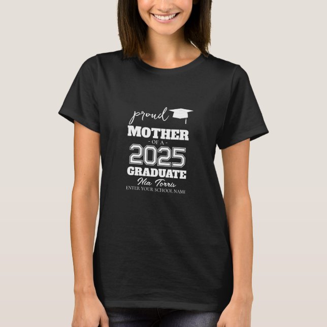 Anpassad stolt mor av student 2025 t shirt (Framsida)