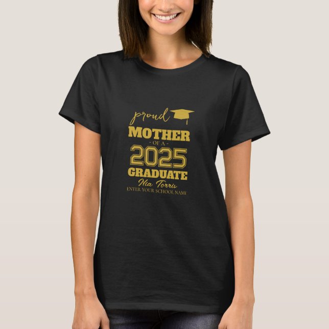 Anpassad stolt mor av student 2025 t shirt (Framsida)