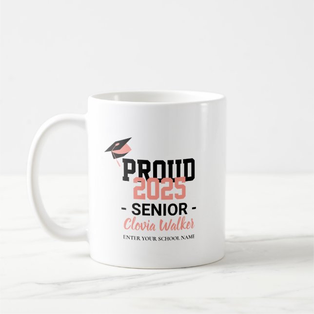 Anpassad stolt skolavgångselev examen kaffemugg (Vänster)
