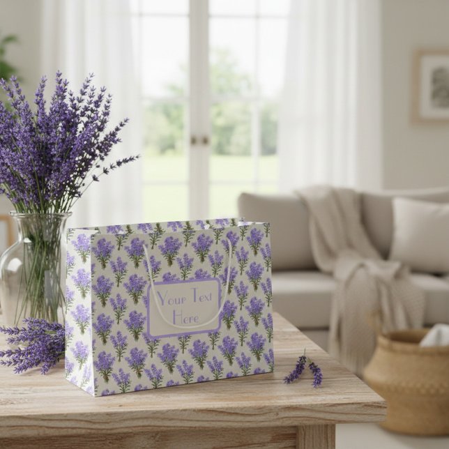 Anpassad stor papperspåse med lavendermönster (Skapare uppladdad)