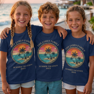 Anpassad strand semester för barn t shirt