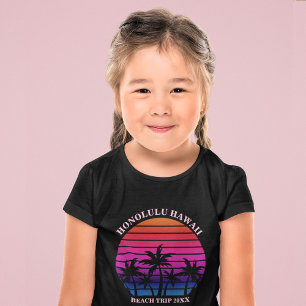 Anpassad strandresa Tropiska palmer barn T Shirt