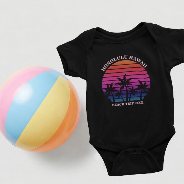 Anpassad strandresa tropiska palmer svart t shirt (Skapare uppladdad)
