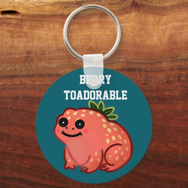 Anpassad Strawberry Toadorable Strawberry Frog  Nyckelring (Framsida)