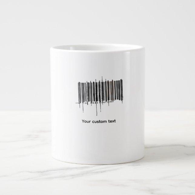 Anpassad streckkodstextdesign jumbo mugg (Framsidan)