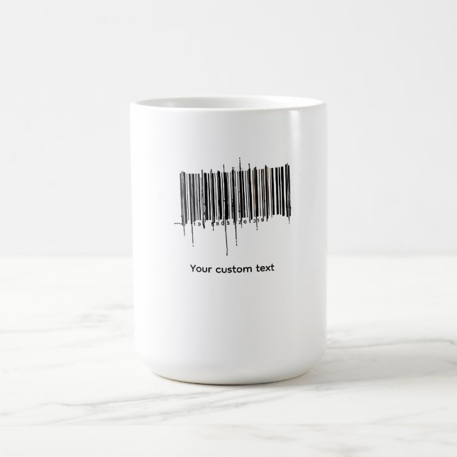 Anpassad streckkodstextdesign kaffemugg (Center)