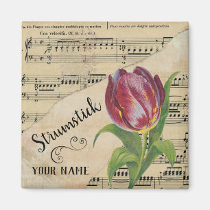 Anpassad Strumstick Tulip Vintage Lakan Music Magnet