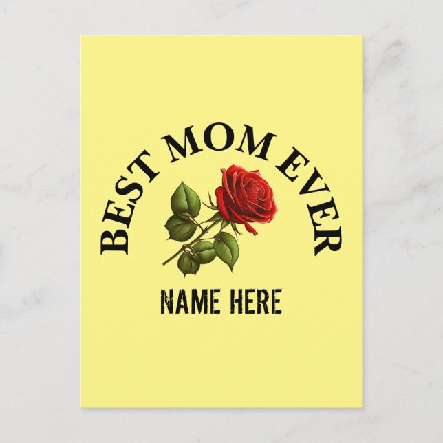 Anpassad Super Mamma Alltid Mor Namn  Vykort (Framsida)