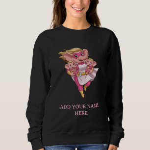 Anpassad superhjälte elefantmamma till tvillingar t shirt