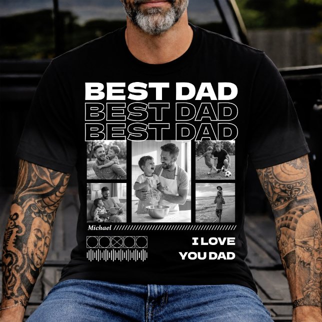 Anpassad Superpappa Foto Collage, Fars dag T Shirt (Skapare uppladdad)