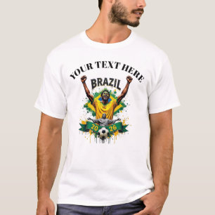 Anpassad supportertröja för Brasiliens fotbollslag T Shirt