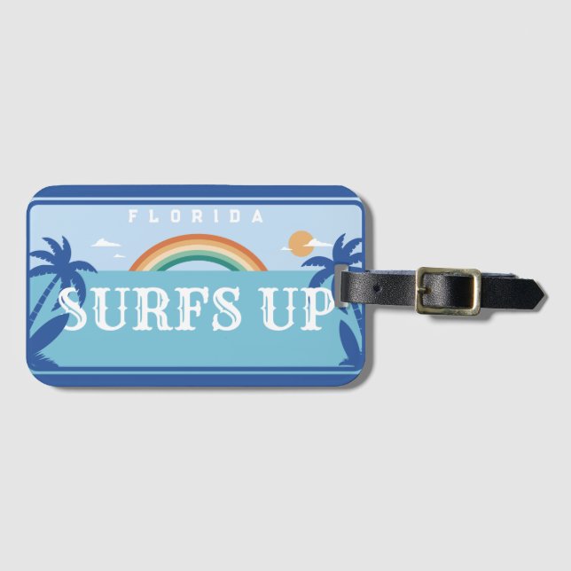 ANPASSAD SURFS UP FLORIDA BAGAGEBRICKA (Framsida horisontal)