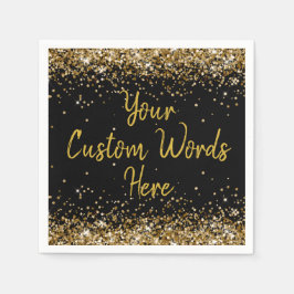 Anpassad svart födelsedagsfest årsdag examen pappersservett