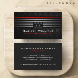 Anpassad Svart Grå Röd USA Amerika Flagga Premium Visitkort