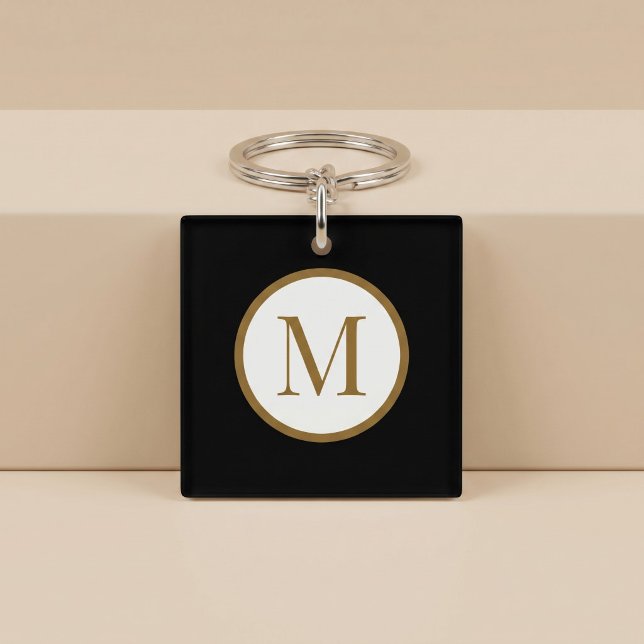 Anpassad svart & guld centrumsigill monogram (Skapare uppladdad)