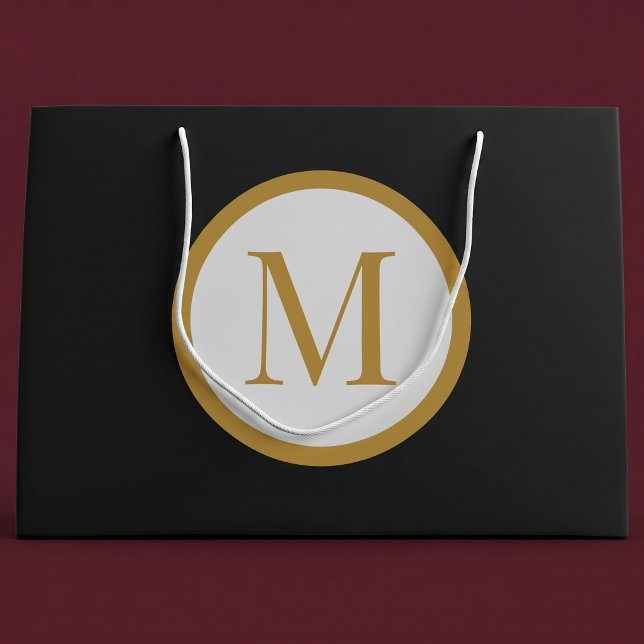 Anpassad svart & guld mittenförsegling monogram (Skapare uppladdad)