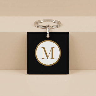 Anpassad svart & guld mittenförsegling monogram