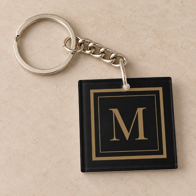 Anpassad svart & guld ram monogram (Skapare uppladdad)