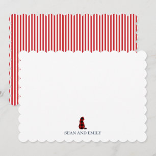 Anpassad svart katt randig logotyp brevpapper tack kort