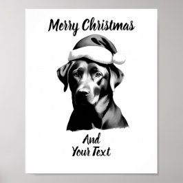 Anpassad svart labrador julplansch för direktnedla poster