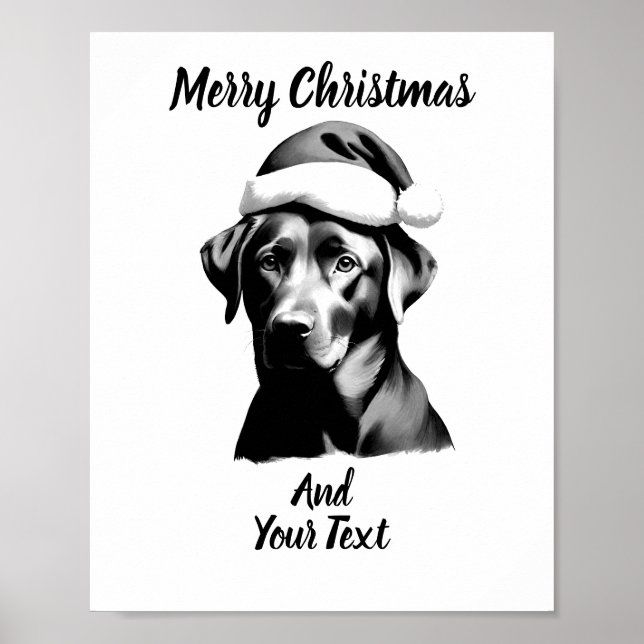 Anpassad svart labrador julplansch för direktnedla poster (Framsidan)