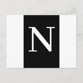 Anpassad svart modern minimalistisk bokstavsdesign vykort