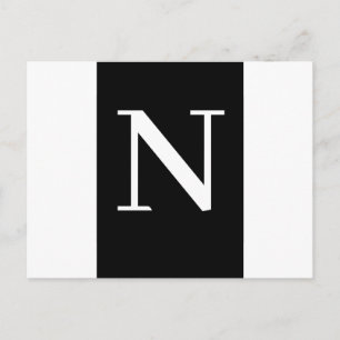 Anpassad svart modern minimalistisk bokstavsdesign vykort