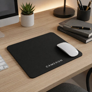 Anpassad Svart & Monogram | Elegant Design Musmatta