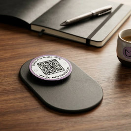 Anpassad svart och lila PopSocket med QR-kod