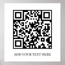Anpassad svart QR-kod | Minimalistisk textvisning