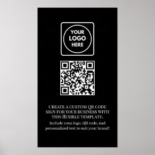 Anpassad svart QR-kod Professionell verksamhet Poster