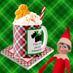 Anpassad svart skotsk Hund jul Kaffemugg