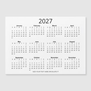 Anpassad svart-vit 2027-kalender med din text