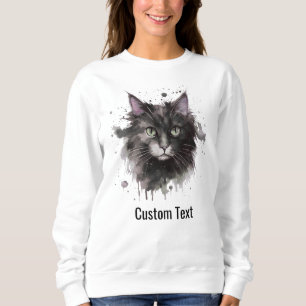 Anpassad svart-vit kattmamma akvarell husdjur foto t shirt
