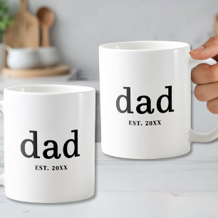 Anpassad Svart Vit Pappa Grundad Kaffemugg