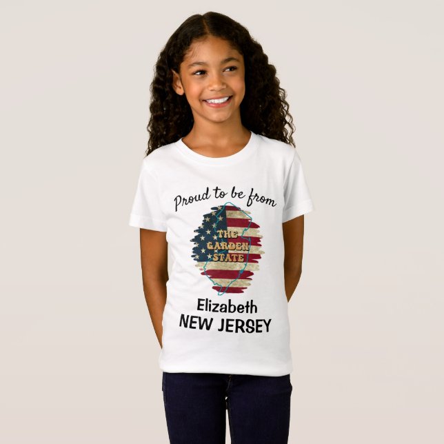 Anpassad T-shirt för delstaten New Jersey (Hel framsida)