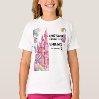 Anpassad T-Shirt för Födelsedagsflicka i Candyland
