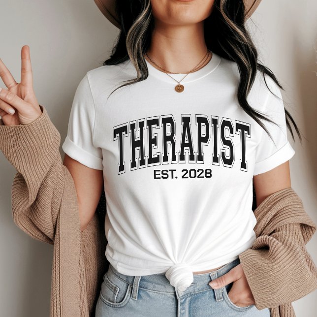 Anpassad T-shirt för terapeuter, examenspresent fö (therapist t-shirt, therapy sweatshirt, psychologist shirt, counselor gift shirt, psychotherapist tee)