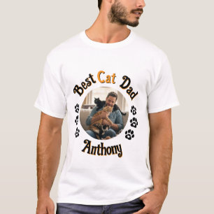 Anpassad T-shirt med foto för bästa kattpappa