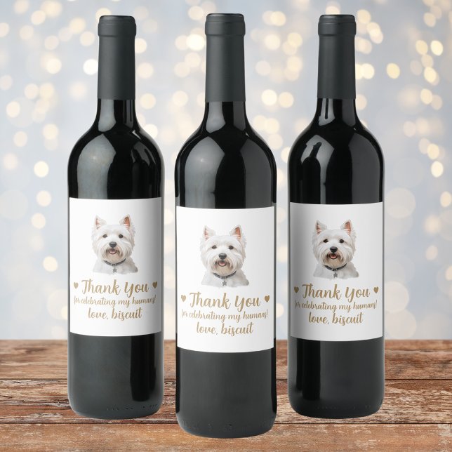 Anpassad Tack Hund Jag Också Bröllops Vineriketike Vinflaska Etikett (Skapare uppladdad)