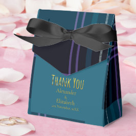 Anpassad Tack Svart Blå Rutig Presentaskar