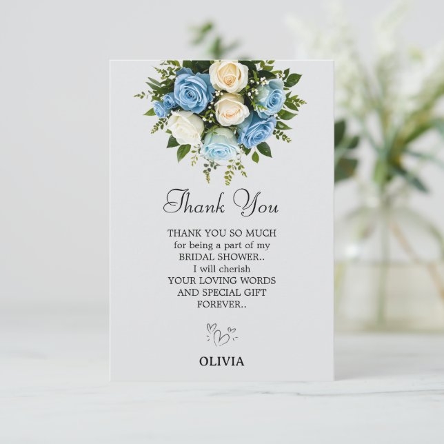 Anpassad tackkort med blomsterdesign tack kort (Stående Fram)