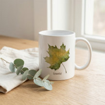 Anpassad Tacksam Höst Akvarell Blad Mugg