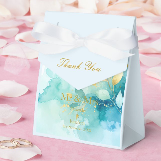 Anpassad Tacksamhet Guld Skript Herr & Fru Frisk M Presentaskar (Bröllop)