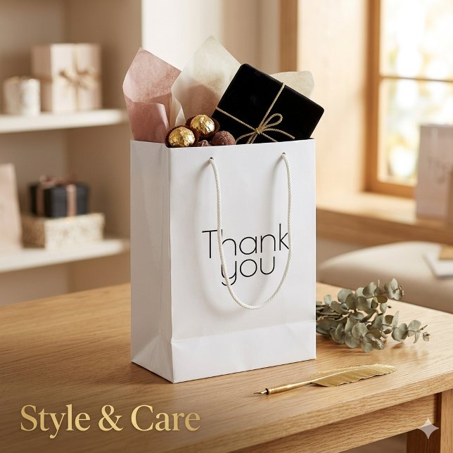 Anpassad tacksamhet liten presentpåse med personli (Custom Thank You Small Gift Bag Personalized Style)