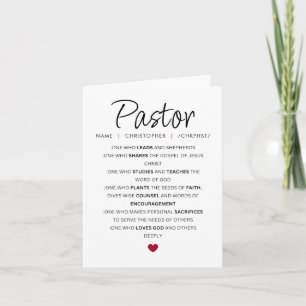 Anpassad Tacksamhet Pastor Välkomstkort Kort