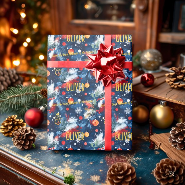 Anpassad tall och utsmyckningar jul presentpapper (Skapare uppladdad)