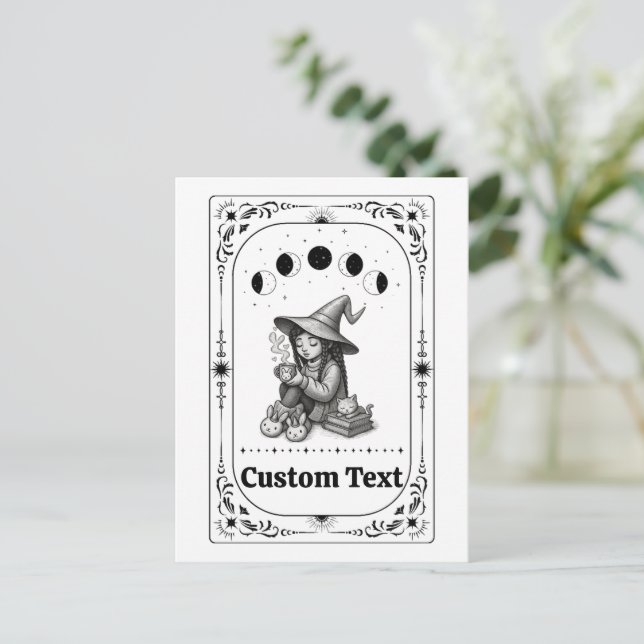 Anpassad Tarot Astrologi Magisk Whimsisk Förmögenh Vykort (Stående Fram)