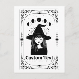 Anpassad Tarot Celestial Moon Whimsy Halloweenfest Vykort